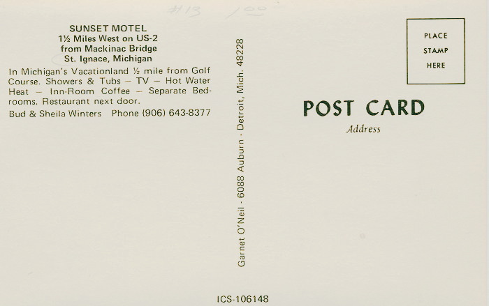 Sunset Motel - Vintage Postcard (newer photo)
